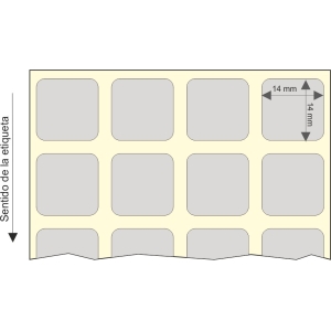 Rollo etq.14x14/4 Pet. Plata Mat.M68-Perm  0/0- St B-R