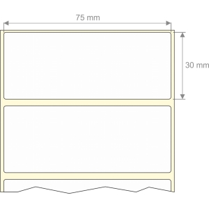 Rollo etq.75x30/1 Papel B Mate Pr Ink-Perm  0/0- St B-R