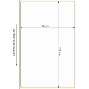 Rollo etq.75x120/1 Papel B Mate Extra Ink-Perm  0/0- St B-R