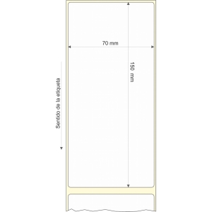Rollo etq.70x150/1 Papel B Mate Extra Ink-Perm  0/0- St B-R
