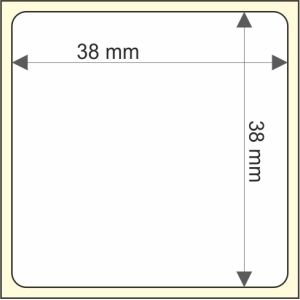 Rollo etq.38x38/1 Papel B Mate Extra Ink-Perm  0/0- St B-R