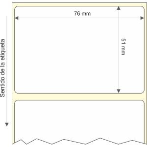 Rollo etq.76x51/1 Papel B Mate Premium Ink-Perm  0/0- St B-R