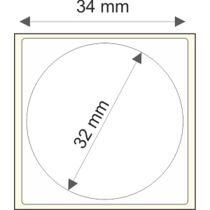 Rollo etq.34x34/1 Papel B Mate Pr Ink-Perm  0/0- St B-D 32
