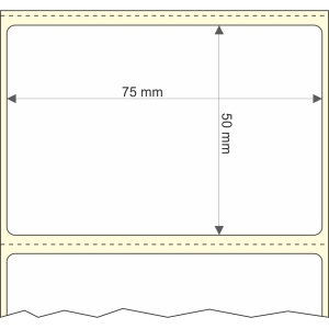 Rollo etq.75x50/1 Papel B Brillo Ink-Perm 0/0- St B-R Tr.1