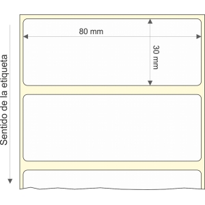 Rollo etq.80x30/1 Papel B Brillo Ink-Perm  0/0- St B-R