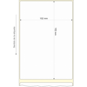 Rollo etq.102x152/1 Papel B Mate Premium Ink-Perm  0/0- St B