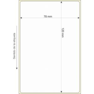 Rollo etq.78x120/1 Pp Bco Brillo Ink-Perm  0/0- St B-R