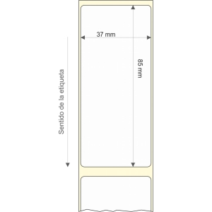 Rollo etq.37x85/1 Pp Bco Brillo Ink-Perm  0/0- St B-R