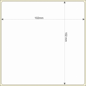 Rollo etq.102x102/1 Papel B Mate Pr Ink-Perm  0/0- St B-R