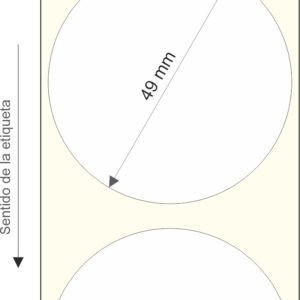 Rollo etq.49x49/1 Papel B Brillo Ink-Perm  0/0- St B-C 49