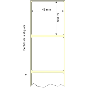 Rollo etq.48x50/1 Papel B SemiBr Ink-Perm  0/0- St B-R