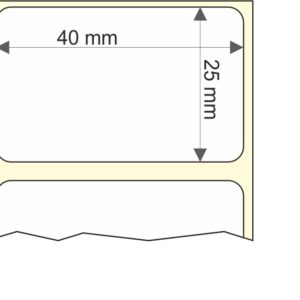 Rollo etq.40x25/1 Papel B Cou Semi-P. Muy Fuerte 0/0- St B-