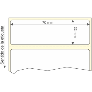 Rollo etq.70x22/1 Pp Bco Mate ink-P. Muy Fuerte 0/0- St B-R