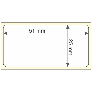 Rollo etq.51x25/1 Pp B Brillo ink-P. Muy Fuerte  0/0- St B-R