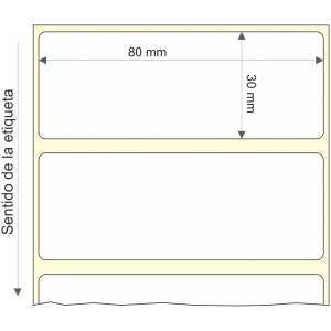 Rollo etq.80x30/1 Papel B Mate Pr Ink-Perm  0/0- St B-R