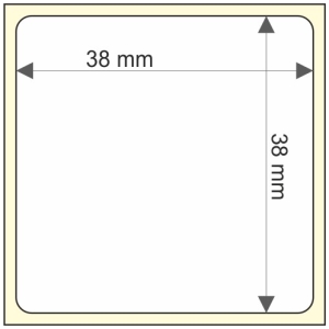 Rollo etq.38x38/1 Papel B Brillo Ink-Perm  0/0- St B-R