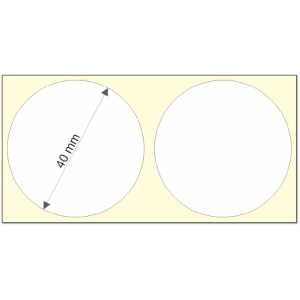 Rollo etq.40x40/2 Papel B Brillo Ink-Perm  0/0- St B-C 40