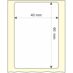 Rollo etq.40x60/1 Papel B Mate Extra Ink-Perm  0/0- St B-R