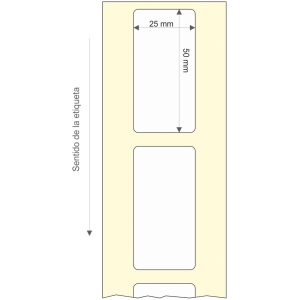 Rollo etq.25x50/1 Pp Bco Mate Ink-Perm  0/0- St B-R