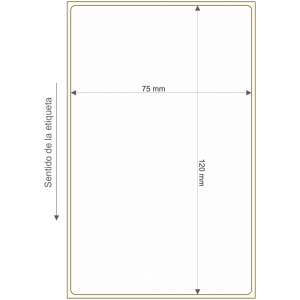 Rollo etq.75x120/1 Papel B Mate Extra Ink-Perm  0/0- St B-R