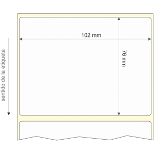 Rollo etq.102x76/1 Papel Bco Brillo-P. Fuerte  0/0- St B-R