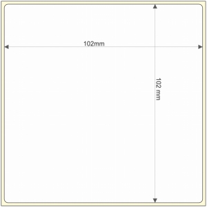 Rollo etq.102x102/1 Papel B Mate Pr Ink-Perm  0/0- St B-R