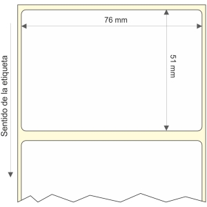Rollo etq.76x51/1 Papel B Mate Premium Ink-Perm  0/0- St B-R