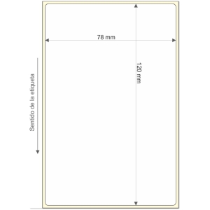 Rollo etq.78x120/1 Pp Bco Brillo Ink-Perm  0/0- St B-R