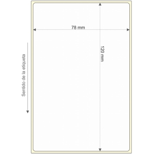Rollo etq.78x120/1 Pp Bco Brillo Ink-Perm  0/0- St B-R