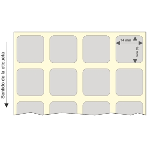 Rollo etq.14x14/4 Pet. Plata Mat.M68-Perm  0/0- St B-R