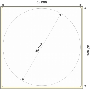 Rollo etq.82x82/1 Papel B Brillo Ink-Perm 0/0- St B-D 80